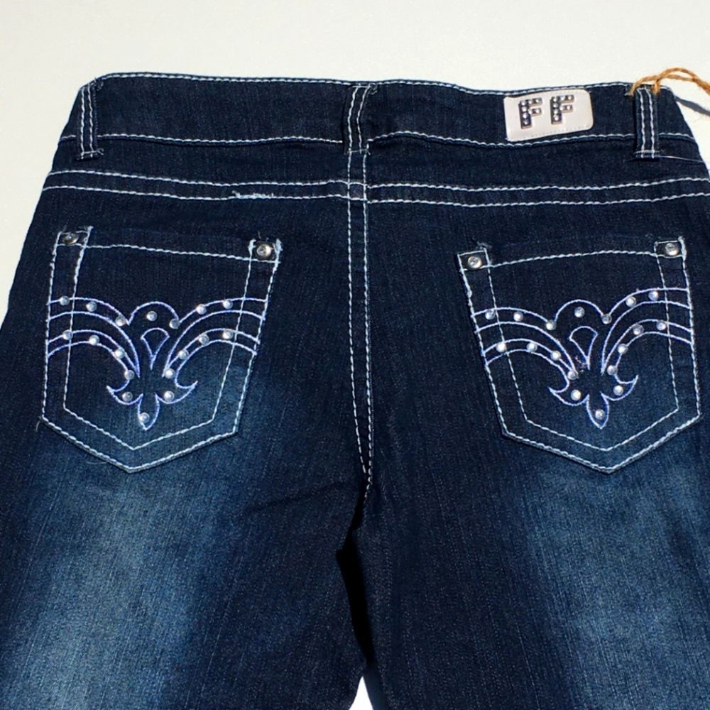 F.F. Blue Jeans White Stitch Size 8 - Picture 7 of 7